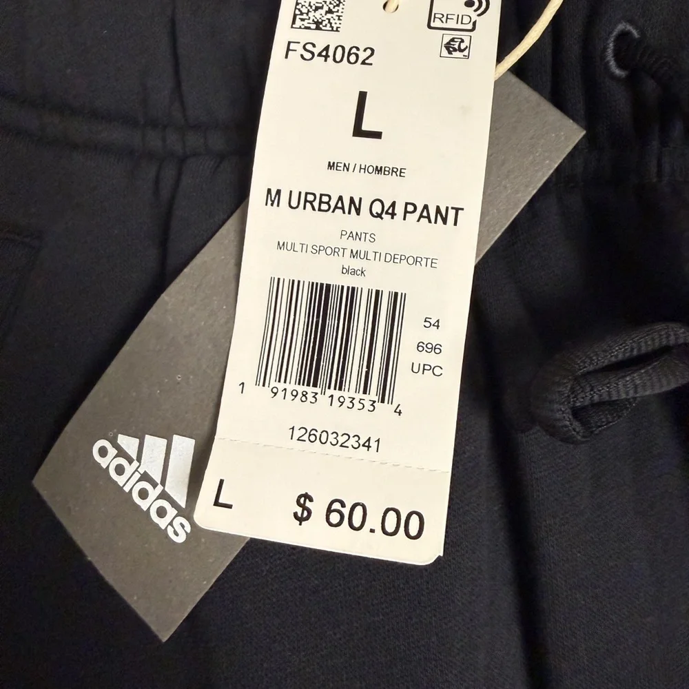 Adidas Big boys/Teens Black Joggers with Bright Yellow Graphics Size Large